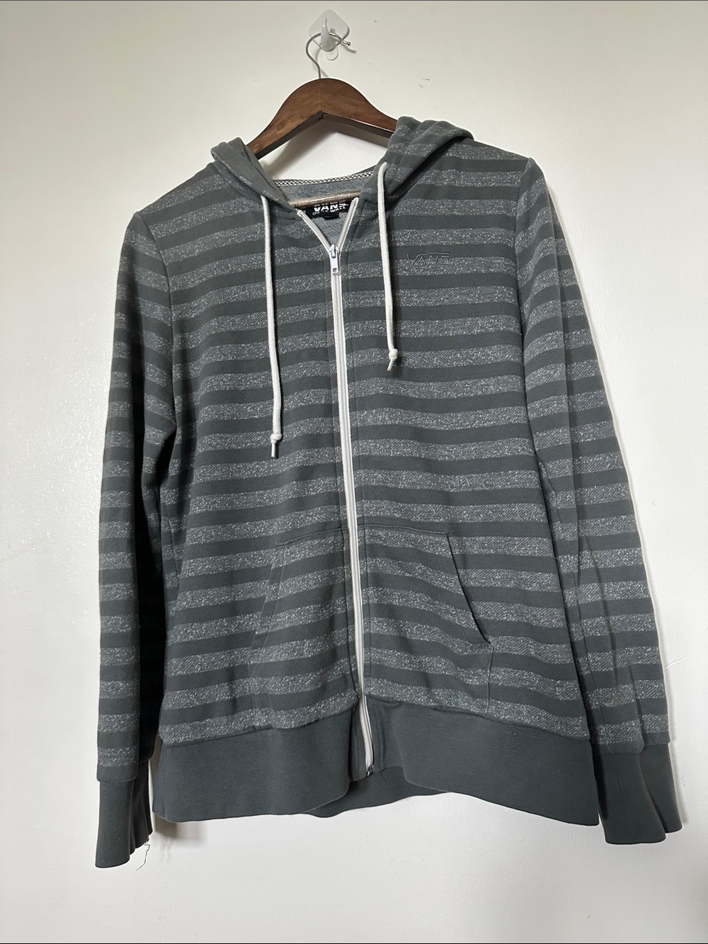 Vans Gray Striped Zip-Up Hoodie